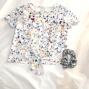 Multi-Color paint splattered tee